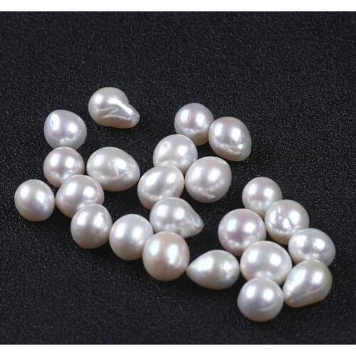 Natural white 9-11mm drop shape loose freshwater pearl beads