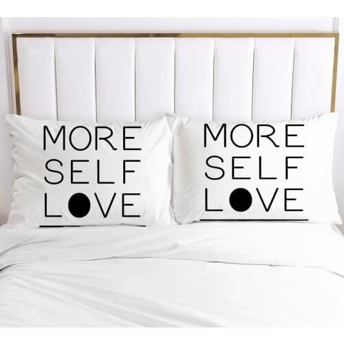 2PCS 3D Pillow Cases 65x65 70x70 Nordic Decoration Throw Pillow Cover Bedding White Letter PillowCase Customize size/design
