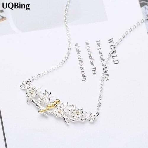 Free Shipping 925 Sterling Silver Bird Necklaces Pendants Women Necklaces&Pendants Jewelry Collar Colar de Plata