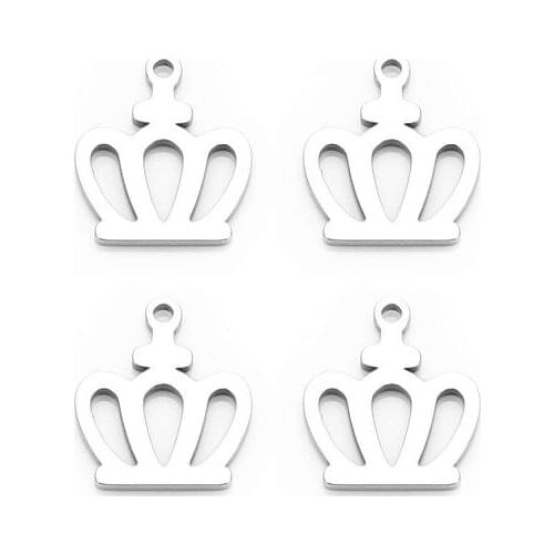 20pcs/lot 10X11.5mm Crown pendant Metal stainless steel Flat Beads Buddha Beads For DIY bracelet Jewelry Making fhyy5s