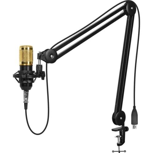 Microphone Stand Adjustable Suspension Boom Arm with Built-in Spring for Voice Recording