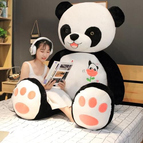 Hot 60cm/80/100CM Cute Big Panda Doll Plush Toy Animals Pillow Kids Birthday Christmas Gifts Cartoon Toys Big Pillow On The Bed