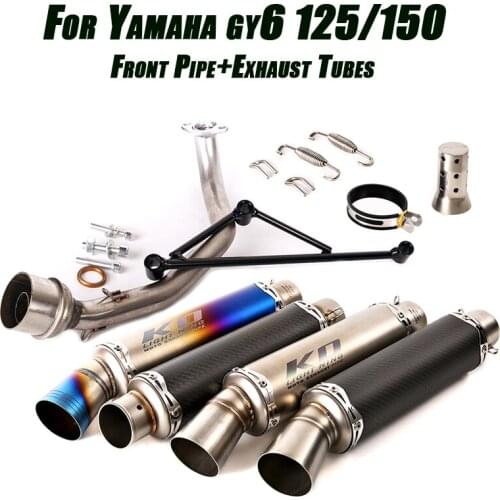 Silp on 125cc 150cc Front Link Pipe Bracket Exhaust Vent Tubes for Yamaha GY6 Motorcycle Full Muffler Stainless System Set