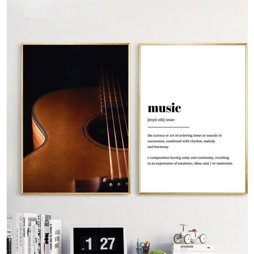 Modern Guitar Musical Lyrics Quotes Art Canvas Painting Nordic Home Decoration Posters and Prints Wall Picture for Living Room