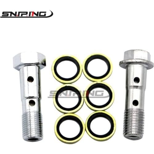 Motorcycle Brake Double Bore Tubing Screw M10x1. 25mm M10x1mm Brake Pump Double Oil Down Double Tubing Screw