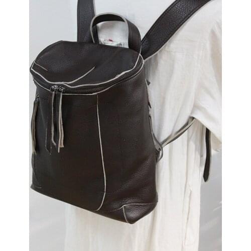 YourSeason Genuine Leather Female Simpe Bag 2021 Fashion Nature Soft Cowhide Solid Color Girls Large Capacity Travel Backpack