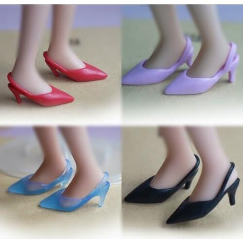 1/6 High Heel Shoes For Dolls For Licca Momoko Doll Blyth doll Shoes Fashion Plastic Shoes For Girls Dolls White Red Shoes