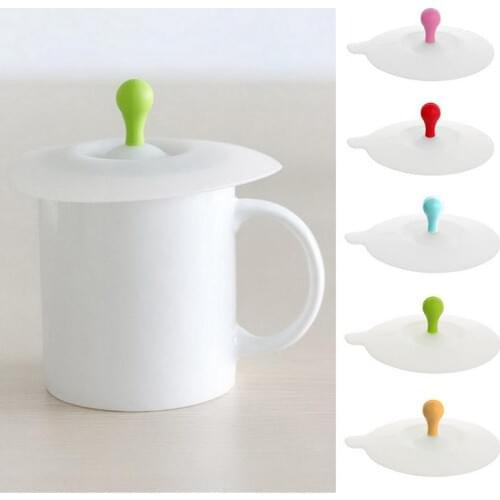 1 Pieces Cute Heart-shaped Can Clip Spoon Cup Lid Silicone Seal Dust-proof Cover For Glass Ceramic Plastic Mug