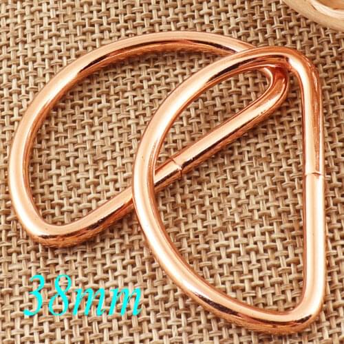 10 PCS Rose Gold D Ring Buckles,38mm D Rings Webbing Purse Bag Handbag Purse Hardware Belt Leather Craft D-ring