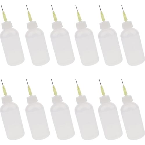 12pcs 50ml Glue Applicator Bottle Precision Needle Tip Liquid Dropper Bottle