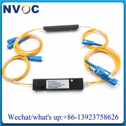 2Pcs/Lot,15/85,1X2 FBT Fiber Optical Coupler,SM,Dual Window,1310/1550,2.0/3.0mm,1M,ABS Pacakge:90*20*10,SC/ST/FC/LCUPC Connector