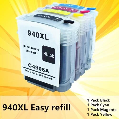 4PK for HP 940XL Ink Cartridge 940 hp940 C4906A C4907A C4908A C4909A For HP Officejet Pro 8000 8500 Printer Resettable chip