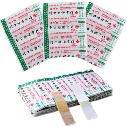 50pcs Emergency Nonwovens Band Aid Breathable First Aid Adhesive Bandage Medical Woundplast Wound Dressing Sticking Plaster