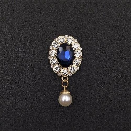 50pcs Blue Glass Pearl Crystal Rhinestone Appliques Pendant strass Necklace Brooch Buckle Cocktail Hairpin Hair Clip Decoration