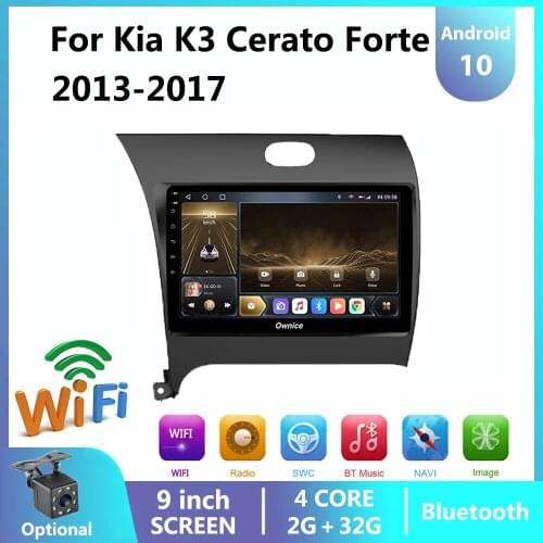 9Inch Android10 2GB RAM 2din Car Radio Multimedia Video Player Navigation GPS DVD For Kia K3 Cerato Forte 2013 - 2017 3 YD Tuner