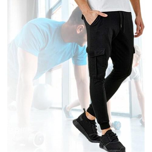 Men Trousers Jogging Military Cargo Pants Autumn Winter Casual Tight Solid Multi-pocket Running Sports Sweatpants Mens Clothing