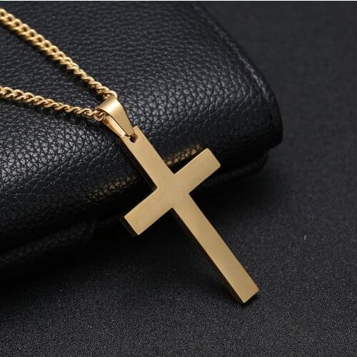 Vintage Gothic Pendants Cross Necklace Cool Street Style Necklaces For Men Women Unusual Chain On the Neck Chains Punk Jewelry