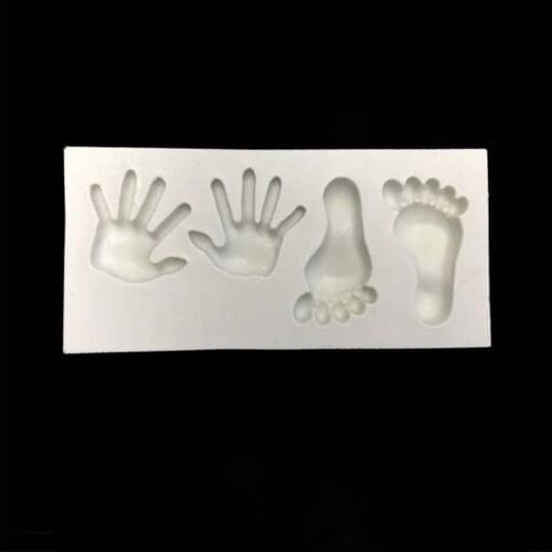 Baby Feet Hand Shape Craft Sugar Fondant Cake Silicone Mold Cake Decorating Tools DIY Chocolate Molds Bakeware