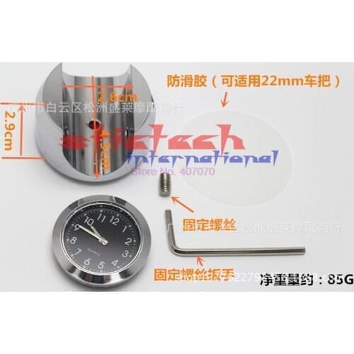 By DHL or Fedex 50pcs 22mm Waterproof Hand Bar Watch For Motorcycle Bicycle Cruiser Moto Handlebar Mount Dial Top Mount Clock
