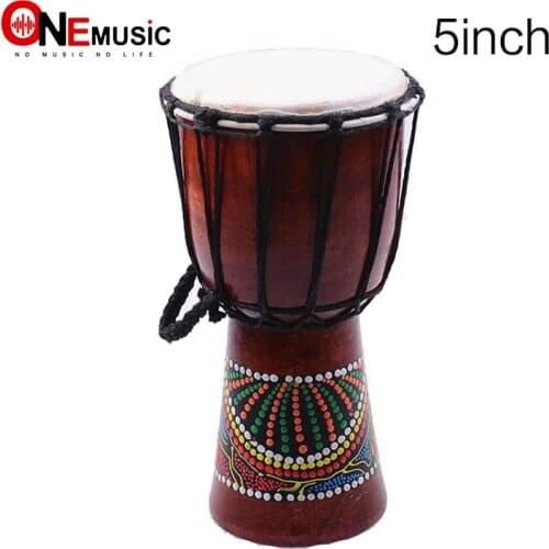 Djembe Drummer Percussion 5 inch Classic Painting Wooden African Style Hand Drum For Sale membranophone with pattern