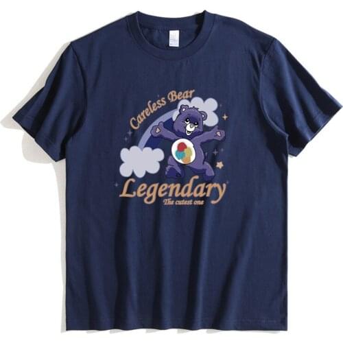 2020 New Happy Bear Print Short Sleeve Tshirt 100% Cotton Loose Fit Fashion Streetwear T-shirt S- 2xl Tops Tees