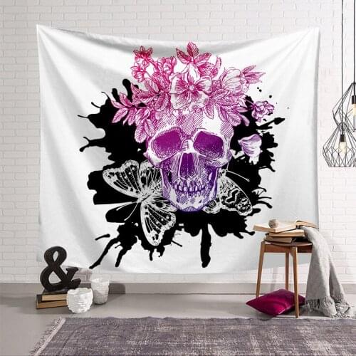 New Fashion Skater Skeleton Printing Tapestry 3D Flower Design Fashion Art Bedroom Living Room Wall Decoration Home Textile