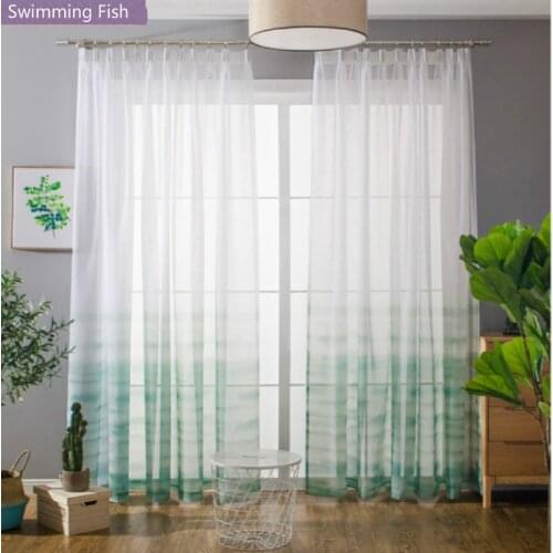 Gradient white sheer curtain window tulle curtain for bedroom solid voile blind for living room customized cortina 290cm height