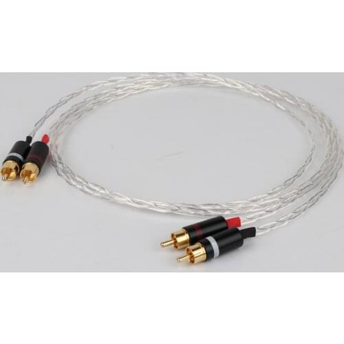 Hi-end 3AG Single Crystal Silver audio cable Hifi RCA to RCA interconnect cable with Gold plated plug for Amplifier CD player