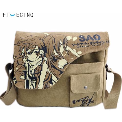 Anime Bag Canvas Backpack Sword Realm Kuroshitsuji Attack on Titan One Piece Student Nylon Shoulder Print Bag