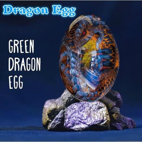 Resin Dinosaur Egg Statue Lava Dragon Egg Ornamental Collection Decor Crystal Minerale Gemstone Reiki Home Decoration