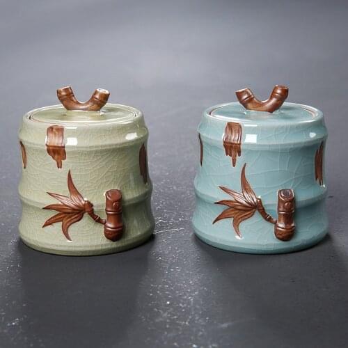 Ceramic Tea Jar Storage Sealed Coffee Storage Bottle With Lid Spice Container Tea Box Caddy Grain Organizer Porcelain Containers