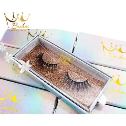 Crown Lashes 3d 6d mink feather eyelashes costom box package logo label