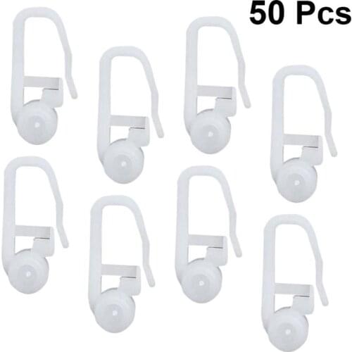 50 Pcs Bed Curtain Special Hook Accessories Curtain Hanging Ring Curtain Roll Curtain Roller Blind Sliding Curtain Hooks