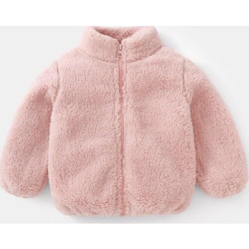 2021 Autumn winter Plus velvet Warm Baby Girls Boy Coat Kids Flannel Infant Jacket Zipper Newborn Toddler Girls Sweatshirt