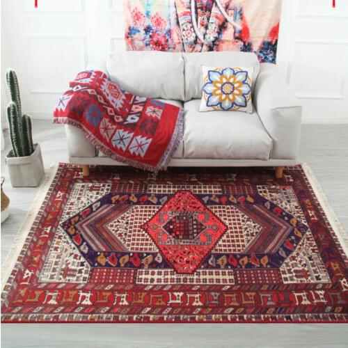 Morocco Nordic Geometric Striped Tassels Carpets for Fiving Room Area Rugs Indian Anti-slip Bedroom Carpet Kids Room Floor Rug