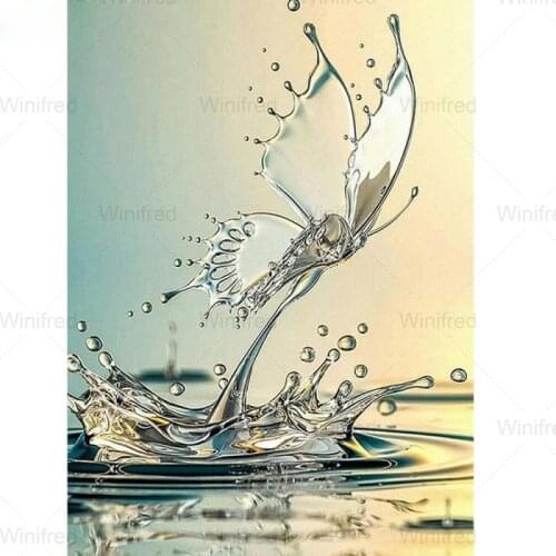 5D Water Butterfly DIY Painting By Numbers Abstract Picture Diamond Rhinestone By Numbers Kits For Adults Gift Home Art Decor