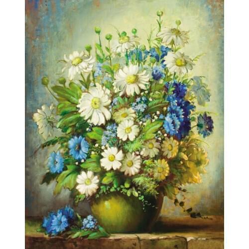 Embroidery Little Daisy Flower Painting Needlework Crafts 14CT Counted Unprinted DIY Cross Stitch Kits Handmade Arts Decor