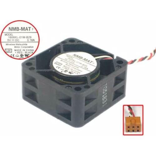 NMB-MAT 1608KL-01W-B29 L00 DC 5V 0.16A 40x40x20mm 3-wire Server Cooling Fan