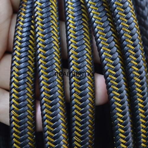 5m/Lot Approx : 12*6mm Braided Leather Rope Wide Flat Leather Cord For Bracelets DIY Jewelry Making Findings Factory Sale Price