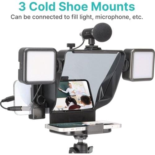 Portable Phone and DSLR Recording Mini Teleprompter Portable Inscriber Mobile Teleprompter Artifact Video With Remote Control