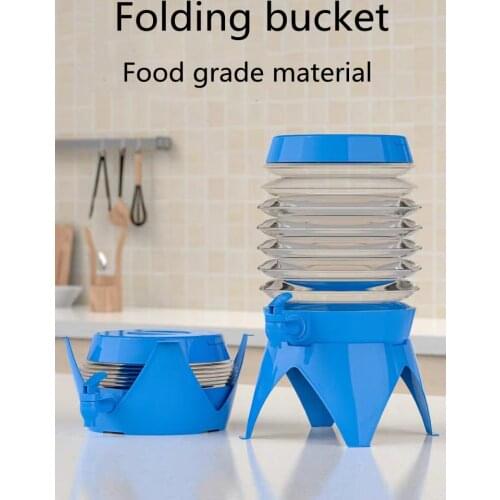 Portable Retractable Storage Water Beer Beverage Bucket Folding Basin Outdoor Camping Tap Buckets Of Water The Large Capacity