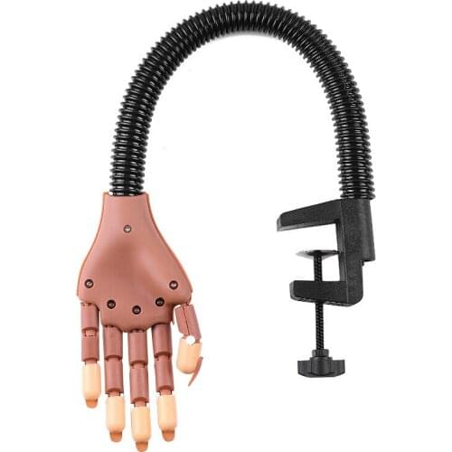 Nail Art Practice Hand +100Pcs Nail Tips Adjustable Plastic Flexible Fake Hand Traning for Display Model Reusable Manicure Tool