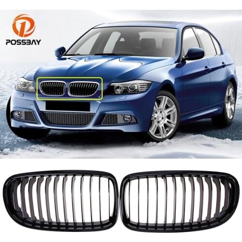 1 Pair Car Racing Grilles Glossy Black Front Kidney Sport Grilles for BMW 3 Series E90 Sedan E91Touring 2008-2012 Exterior Parts
