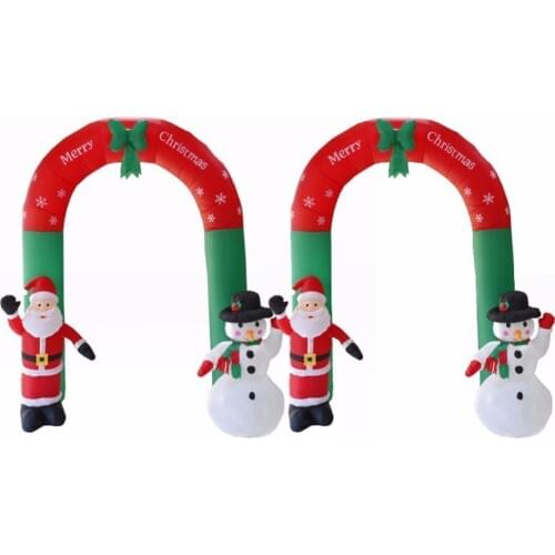 Creative Christmas Garden Decorations Venue Arrangement Props Inflatable Christmas Arch Santa Snowman with LED Lights Wholesale