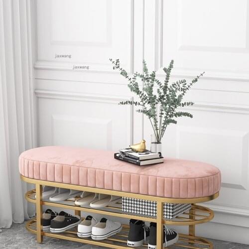 Nordic Clothing Store Shoe Changing Stool Home Furniture Dormitory Footstool Apartment Porch Shoe Cabinet Hallway Hotel Ottomans