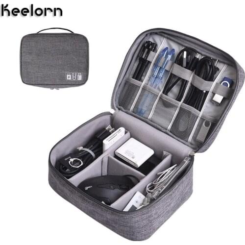 Keelorn 4.5inch Large Capacity Waterproof Cable Storage Bag Portable Dustproof Data Line Earphone Charger Phone Pad Sundries