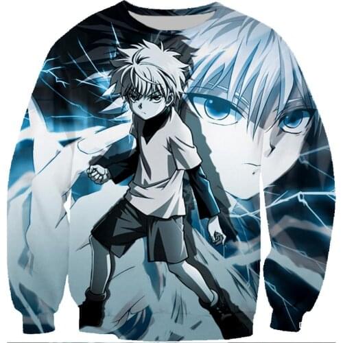 Hunter X HUNTER Killua Sweatshirts 3D Print Harajuku Men Pullover Long Sleeve Crewneck Streetwear o-neck Sudadera tops