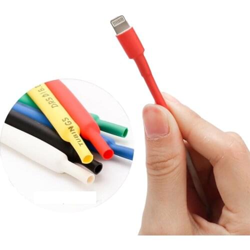 1M 6mm Dual Wall Heat Shrink Tube Thick Glue 2:1 Ratio Shrinkable Tubing Adhesive Lined Wrap Wire Kit for Iphone