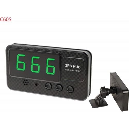Universal GPS Head Up Display Speedometer Odometer Digital Speed Display MPH Over Speed Alarm Clock for All Vehicles C60S