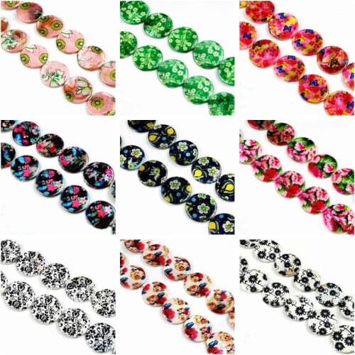 High Quality 25mm Multicolor Natural Shell Coin Shape Necklace Bracelet Jewelry Gems Loose Beads 15 Inch wk54